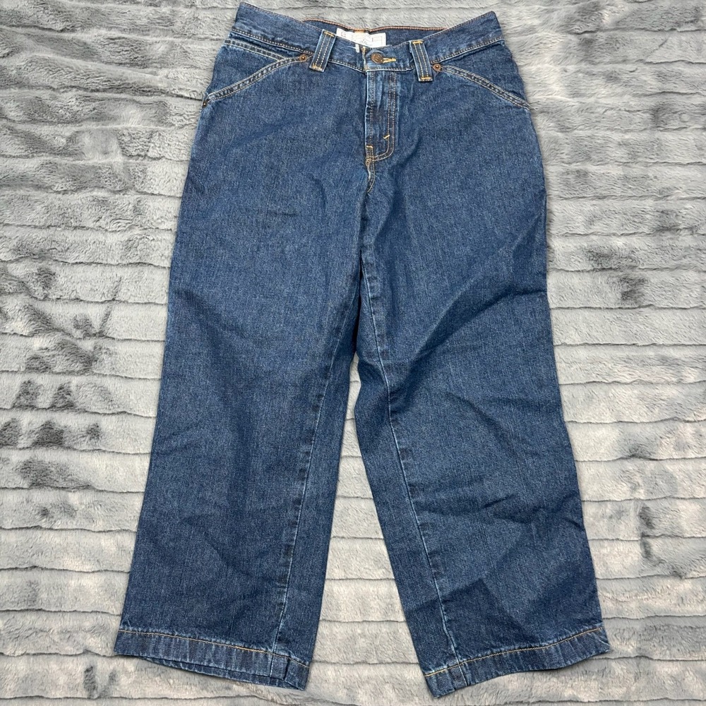 Levi Strauss Signature Mens Carpenter Jeans Husky Dark Wash 28x23 Utility Denim